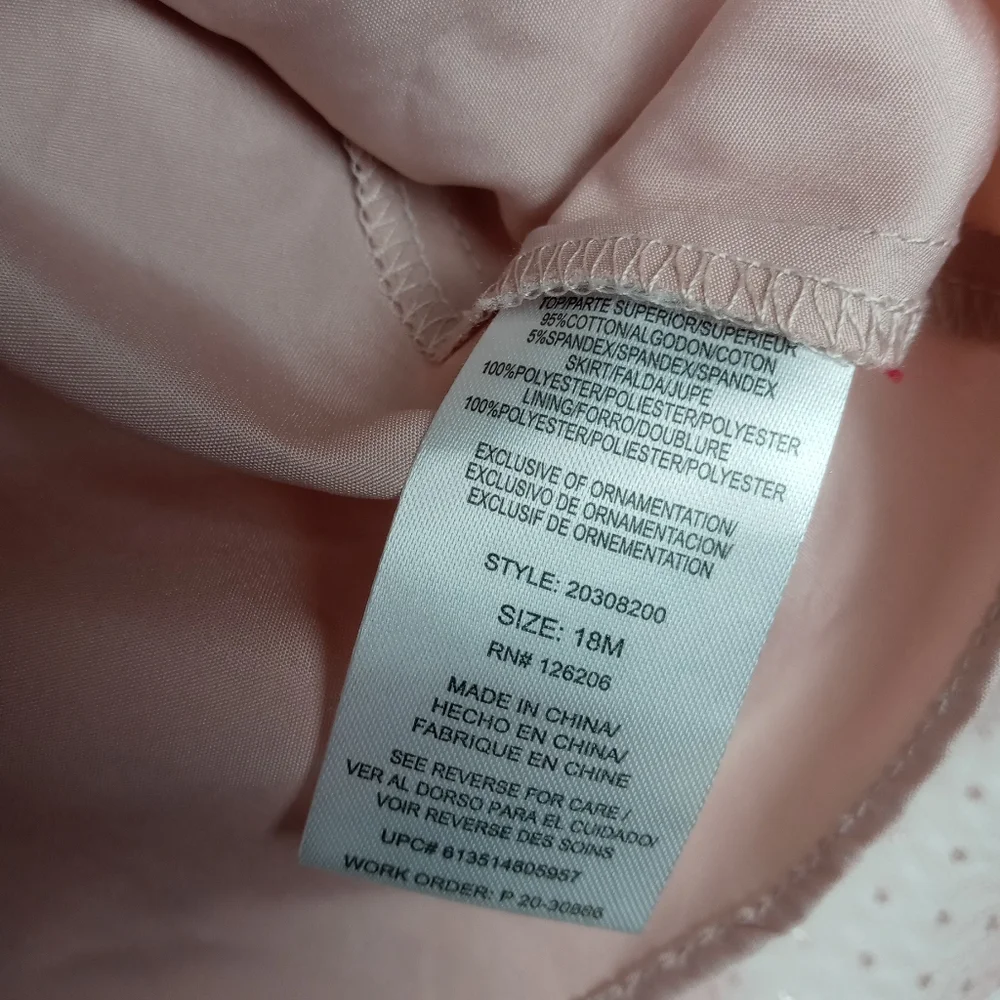 Pippa & Julie girls size 18 mos rose tulle gold polkadot bottom dress